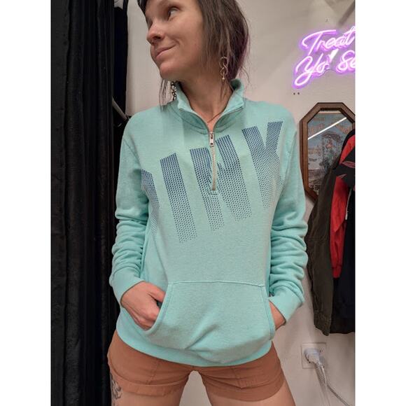 Mint Green PINK Quarter Zip - Picture 1 of 10